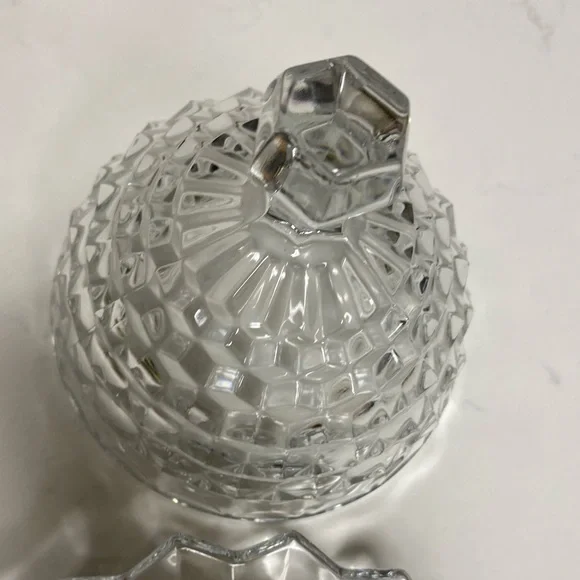 Vintage Cube/Cubist Fostoria American Clear Glass Round Dome Covered Butter Dish - Picture 7 of 13